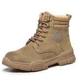 Boots Men Work Safety Shoes Plus Velvet Safety Boots Steel Toe Shoes Puncture-Proof Protective Industrial Shoes Men