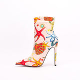 High Heels Women's Short Boots 2022 Autumn and Winter New Fashion Pointed Toe Women's Shoes Pink Stiletto Women's