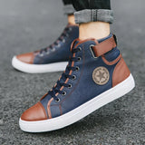 Spring New Vintage Fashion Shoes English Boots Men's High-Top Shoes Korean Fashion