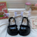 New Lolita Shoes 5cm Platform Shoes Retro Lace Mary Jane Shoes Japanese JK Uniform Shoes y2k College Girls Shoes Women's