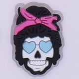 Shoe Buckle Charms PVC Scary Clown Skeleton Chainsaw Luminous Shoes Decorations fit Christmas Cosplay Party Kids