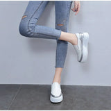 Women Slip on Loafers Ladies Sewing Platform Vulcanized Shoes Woman PU Leather Fashion Casual Footwear Female Comfort Shoe