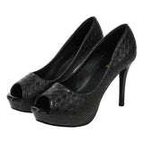 New Fashion Plaid Waterproof Platform Shallow Leisure Ultra High Heel Banquet Show Wedding Shoes Women's Singles