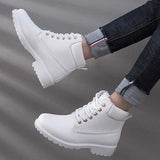 Women Boots Warm Snow Boot Rubber Sneakers Platform Shoes Fur White Boots Lace Up Bota Feminina Punk Schoenen