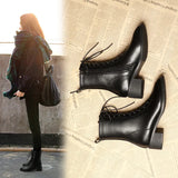 Breakj Autumn And Winter Thin Leg Women's Short Boots Boots Wearing Martin Boots With British Wind Thin Boots Coarse Heel Shoes