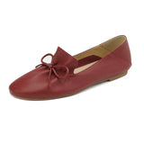 Loafers Women Slip-On Flats Real Leather Ladies White Mules Pleated Daily Driving Flats Women Basic Moccasins Big Size