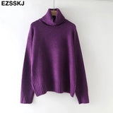 Winter casual cashmere oversize thick Sweater pullovers Women 2021 loose Turtleneck women's sweaters
