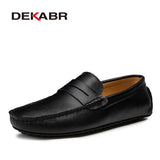 Big Size 38~49 Men Loafers Real Leather Shoes Fashion Men Boat Shoes Brand Men Casual Leather Shoes Male Flat