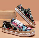 mujer 2021 Graffiti Lace Up Flats Women Fashion Casual Shoes Women loafers Size 43 platform Shoes zapatos