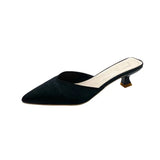 Breakj Half-Shoe Woman 2025 Summer New Large-Size Pointed Thin And Shallow Cloth Cloth Muller Shoes And