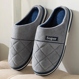 47 48 49 50 Large Size Men's Cotton Slippers for Autumn Winter Extra Large Plus Size Home Warm Thick-soled Indoor