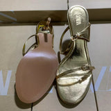 Breakj 2025 Spring New Buckle With Stylish Metal Fine High Heels Golden Dew Temperament Sexy