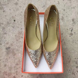 Heels Women Wedding Shoes Bride Gold Heels Luxury Designer Elegant Party Sandals Dress Strip Pole Dance Sexy Silver
