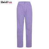 Puss Women Y2K Corduroy Baggy Pants Harajuku Summer Fashion High Waist Pants Straight Casual Stretchy 90s Loose