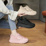 Shoes And Girls 2024 New Spring Breathable Cloth Korean Version Of Korean Version Of Students' Sports Thick Soles And High Running