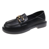 Women With Single Shoes 2023 Autumn And Winter New Chain Mother Of Middle School Students Flat-Soled Lazy Girl With One Foot On Love