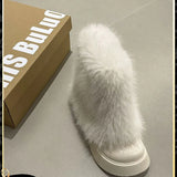 Style Snow Boots Martin Boots 2024 New Autumn And Winter Fluffy Short Boots Round Head Thick Soles Pipe