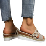 Breakj Slippers Women 2025 New Large Size 43 Rope Bottom Thick Bottom Fish Mouth Sandals