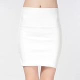 Skirts Women Pencil Skirt Pu Leather High Waist Party Female Sexy Short Woman Bodycon Saias Feminina 20 Candy Colors