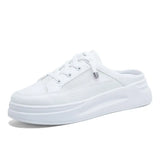 half slippers women's outer wear fashion 2021 new summer women's shoes mesh breathable white shoes Korean shoes