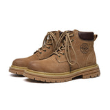 Breakj 2023 Spring And Autumn New Platform Men's Big Head British Style Ankle Boots Help Big Yellow Boot