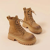 Breakj Boots Women Vintage 2025 Autumn/Winter New Thick Short Boots Yinglen Soft-Bottomed Brown Locomotive