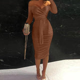 Fashion Solid Ladies Long Sleeve Bodycon Dress Sexy Hollow Out Women Party Dress Spring Autumn New Elegant Off Shoulder