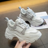 Sneakers Women Vulcanize Shoes Chunky Sneakers Reflective Platform Shoes Woman Basket Femme Dad Shoes Tenis