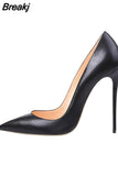 High Heels Women Shoes Pumps 12 cm Stilettos Shoes For Women PU Leather Wedding Shoes brown nude black YG001