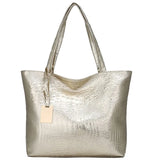 New Brand Fashion Casual Women Shoulder Bags Silver Gold Black Crocodile Handbag PU Leather Female Tote Bag Ladies Hand