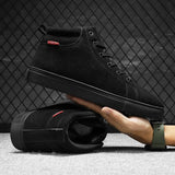 New Men Shoes Fashion Leather High Top Casual Shoes Outdoor Non Slip Work Shoes Classic Lace Up Sport Sneakers Big