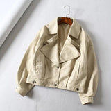 New Women Faux Leather Jacket Batwing Sleeve Coat Retro Short Zipper Motor PU Red Jacket Autumn Street Leather