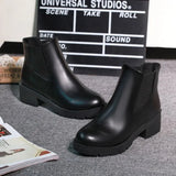 new Hot style Fashion women boots Round head thick bottom PU leather waterproof woman snow boots women