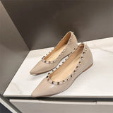 Breakj 5Cm High Rivet Tip Light-Mouthed Single-Shoe Women 2025 Summer New One-Legged Stubble Shoes Boat