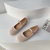 Mouth Single Shoes Women Thick Heel New Simple Word Buckle Mary Jane Shoes Retro Square Head Fairy High