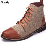 Autumn Casual Lace Up shoes Booties Men Ankle Boots Oxfords Fashion Leather Boots Men Boots Large Size 39-48