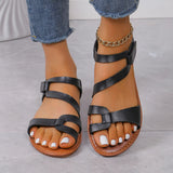 Breakj Red Candy Color Large-Size Casual Sandals 2025 Summer New Women's Shoes Magic Stick Beach