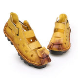 2021 Summer Soft Bottom Flat Genuine Leather Women Shoes Personality Leisure Women Sandals Retro Handmade Sandals