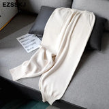 autumn winter chic Harem Pants Women Loose Trousers female Knitted Pants knit Trousers With Pockets Radish