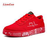 Canvas Sneakers 2021 Flat Sport Shoes Woman Men Unisex heart Design Ladies Red Casual Vulcanized Shoe Tennis Size