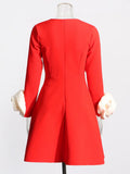 Spring 2025 New Fashion Round-Neck Long-Sleeved Three-Dimensional Flower Splicing Design Sense Slimming Short