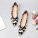 Polyester Shoes Women Spring Flats Pointy Toe Ballerinas Ladies Stretch Knitted Loafers Femme Daily Dress