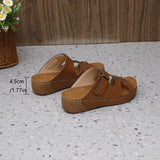 Breakj 2025 New Slippers Thick Bottom Hollow Slope With Large Size Flip-Flop Women's Shoes Fish Mouth