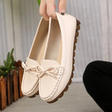 Breakj Shoes Women Spring New Flat Single Shoes Soft Sole Lazy One Foot Mother White Nurse