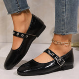 Breakj And Autumn 2025 New Mary Jane French Round Head Flat Bottom Wearing A Word Buckle Buckle Women's Single