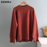 thick big Autumn Winter o-neck oversize Sweater Pullover Women warm chic female loose cashmere Basic wool Sweaters