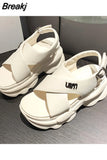 Sandals Comfort Shoes for Women Muffins shoe Clogs With Heel Suit Female Beige New Sports Flat Thick Girls Black Fashion