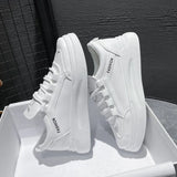 Korean Women Shoes White Platform Sneakers Ladies Spring Flying Casual Shoes Women Breathable Mesh Shoes For