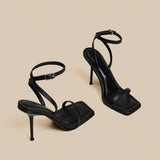 Breakj Word With Sandals Women 2025 Summer New Temperament Niche Design Fine Heel High-Heeled Shoes