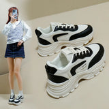 Breakj Korean Version Of The New Dad Shoes Female 2025 Spring Student Running Sports Platform Increased Casual Shoes Female QRJ